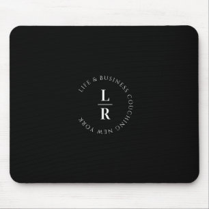 Monogram, salon, minimalistic, black mouse mat