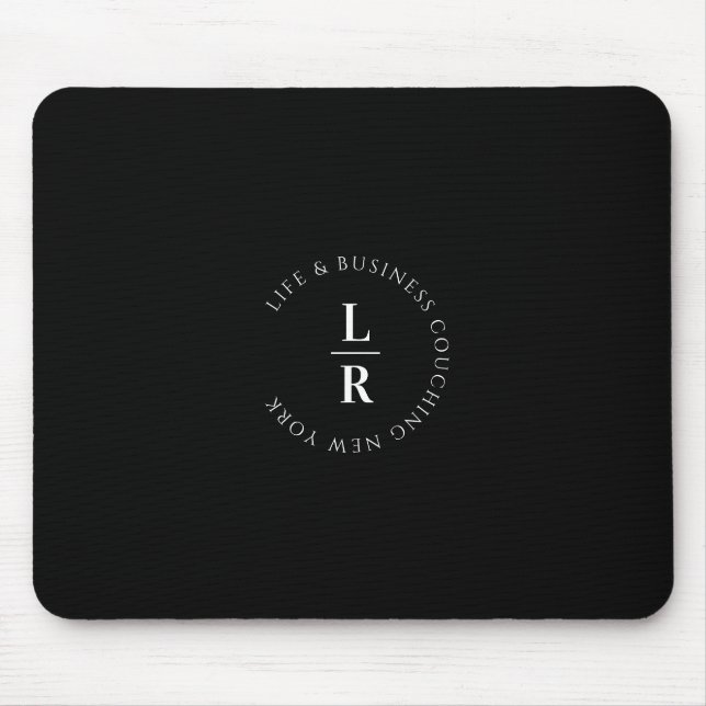Monogram, salon, minimalistic, black mouse mat (Front)