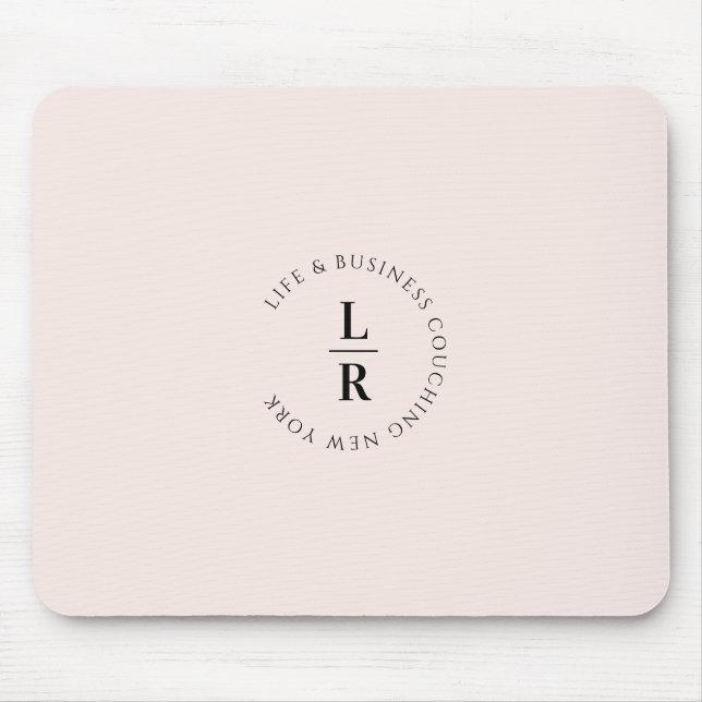 Monogram, salon, minimalistic, light-beige-rose mouse mat (Front)