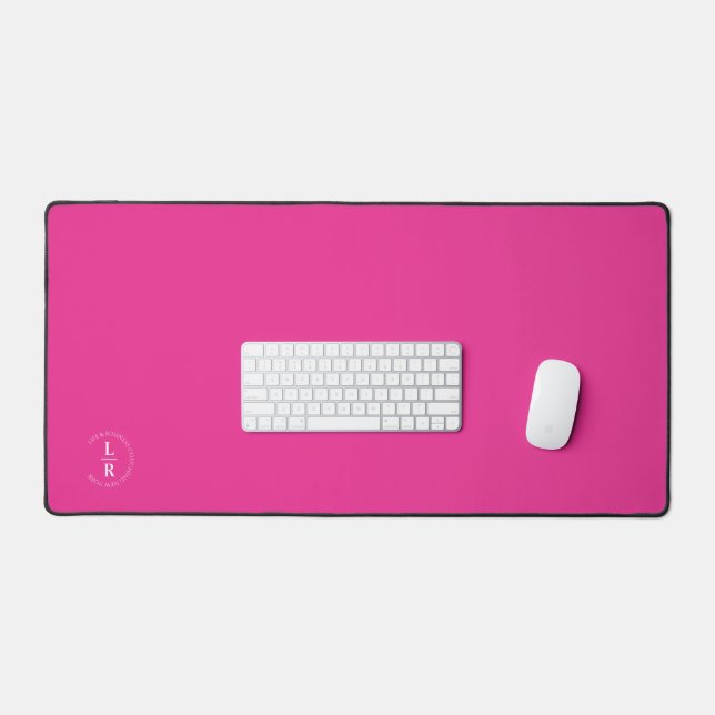 Monogram, salon, minimalistic neon-pink desk mat (Keyboard & Mouse)