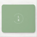 Monogram, salon, minimalistic, soft-green mouse mat<br><div class="desc">Minimalistic,  modern,  salon,  monogram design,  soft-green.</div>