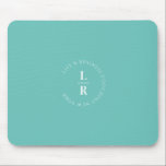 Monogram, salon, minimalistic, turquoise mouse mat<br><div class="desc">Minalistic,  modern,  salon,  monogram design,  turquoise.</div>