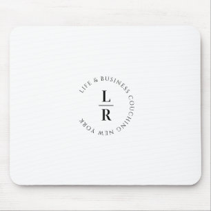 Monogram, salon, minimalistic, white mouse mat