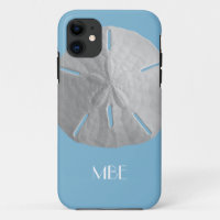 Monogram Sand Dollar on Light Blue