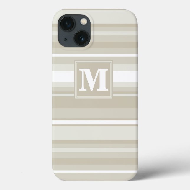 Monogram sandstone stripes Case-Mate iPhone case (Back)