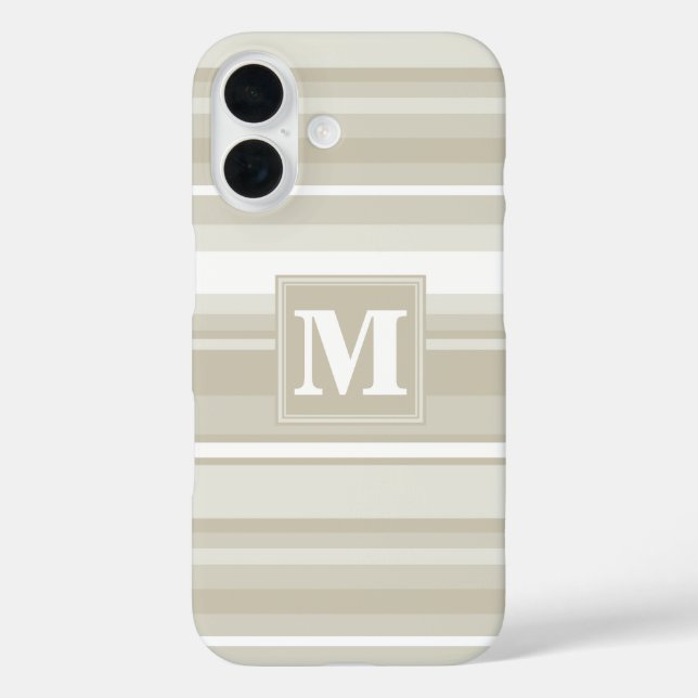 Monogram sandstone stripes Case-Mate iPhone case (Back)