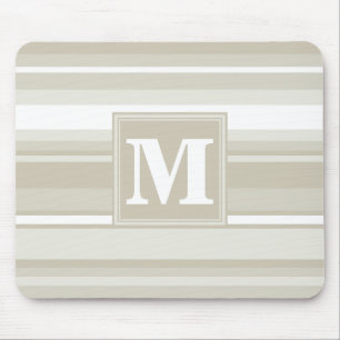 Monogram sandstone stripes mouse mat