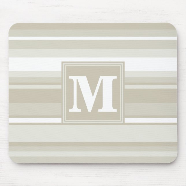 Monogram sandstone stripes mouse mat (Front)