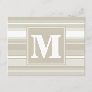 Monogram sandstone stripes postcard