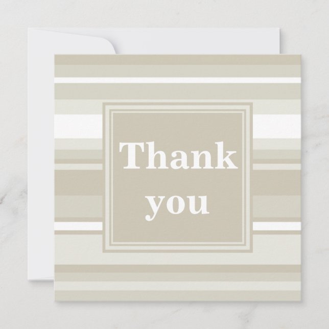 Monogram sandstone stripes thank you card (Front)