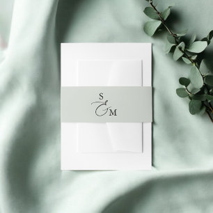 Monogram Script Ampersand Elegant Invitation Belly Band