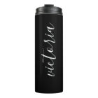 Monogram Script Black Thermal Tumbler