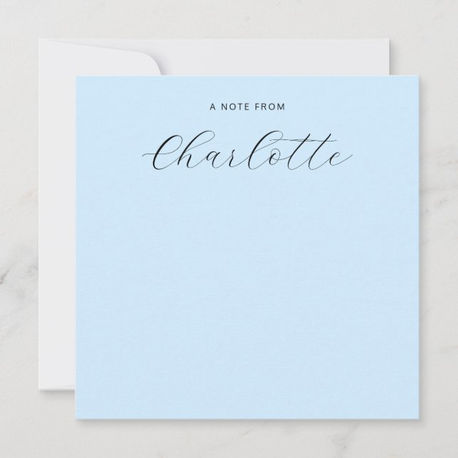 Monogram Script Calligraphy Blue Card (Front)