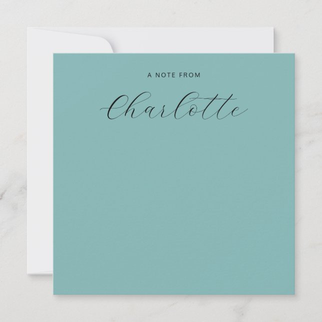 Monogram Script Calligraphy Dusty Blue Card (Front)