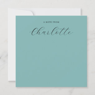 Monogram Script Calligraphy Dusty Blue Card