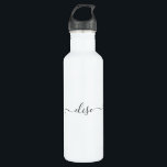 Monogram Script Calligraphy Simple name  710 Ml Water Bottle<br><div class="desc">This design may be personalised in the area provided by changing the photo and/or text. Or it can be customised by clicking Personalise this Template and then choosing the click to customise further option and delete or change the colour of the background, add text, change the text colour or style,...</div>