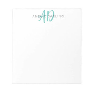 Monogram Script Name Custom Notepad
