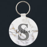 Monogram Script Name Initial Custom Personalised Key Ring<br><div class="desc">Monogram Script Name Initial Custom Personalised</div>