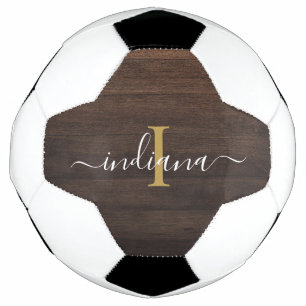Monogram Script Name Initial Girl Custom Rustic Football