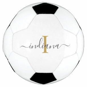 Monogram Script Name Initial Modern Personalise Football