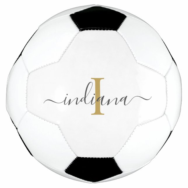 Monogram Script Name Initial Modern Personalise Football (Front)