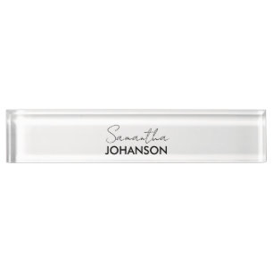 Monogram Script Name   Modern Minimalist Feminine Nameplate