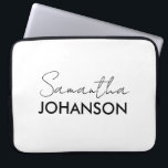Monogram Script Name Modern Minimalist Laptop Sleeve<br><div class="desc">Protect your tech in style with this Monogram Script Name Modern Minimalist Laptop Sleeve, designed for those who appreciate clean aesthetics and subtle personalisation. The elegant script monogram adds a refined, feminine touch, while the minimalist layout keeps the overall look modern and professional. Perfect for work, school, or travel, this...</div>