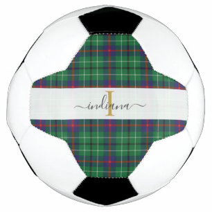 Monogram Script Name Plaid Clan Duncan Tartan Football