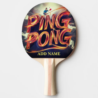 monogram script personalised colour with name ping pong paddle