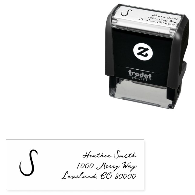 Monogram Script Self-inking Stamp (In Situ)