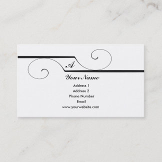 Monogram Scroll Business Cards