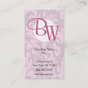 Monogram Scroll Calling Card
