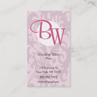 Monogram Scroll Calling Card