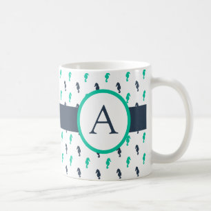 Monogram Seahorse Coffee Mug