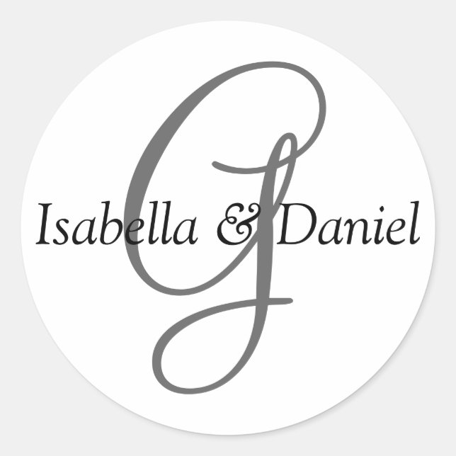Monogram Seal Wedding Monogram Sticker (Front)
