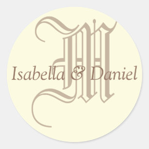 Monogram Seal Wedding Monogram Sticker
