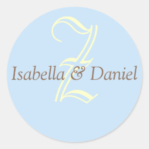 Monogram Seal Wedding Monogram Sticker