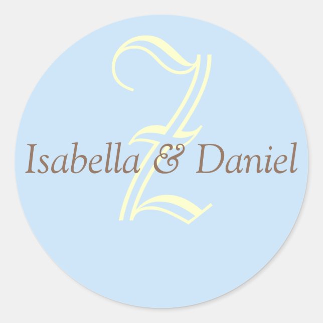 Monogram Seal Wedding Monogram Sticker (Front)