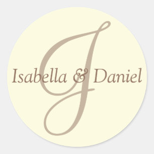Monogram Seal Wedding Monogram Sticker