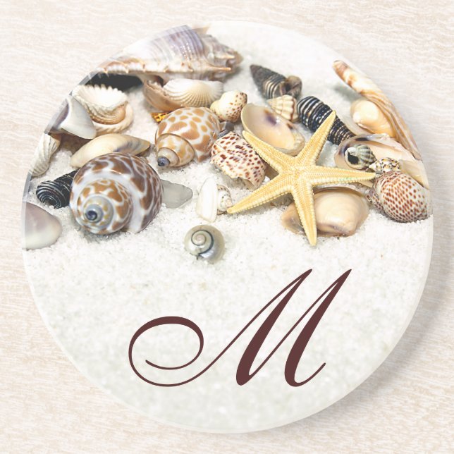 Monogram Seashells Coaster (Front)