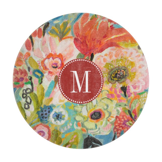 Monogram | Secret Garden Floral III Cutting Board (Front)