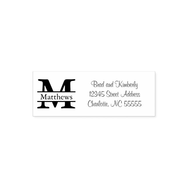 Monogram - Self Inking Address Stamp (Design)