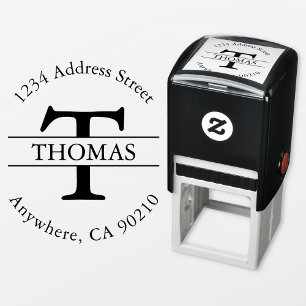 Monogram Self-Inking Return Address Rubber Stamp