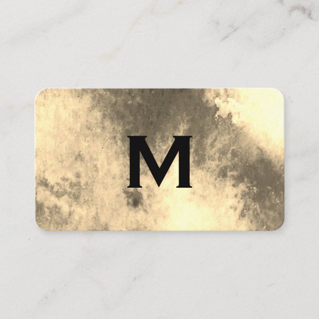 Monogram Sepia Grunge Business Card (Front)