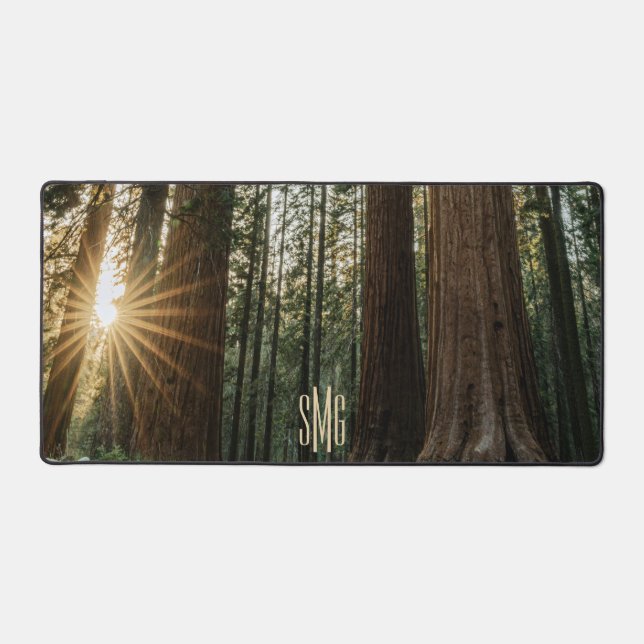 Monogram Sequoia Trees Giants Nature Forest Desk Mat (Front)