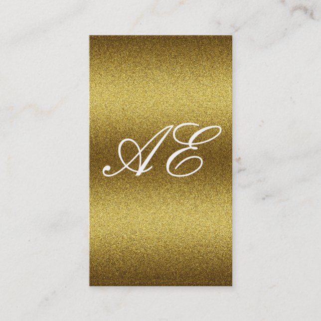Monogram Serif Corporate Minimal Gold Glitter Business Card (Front)