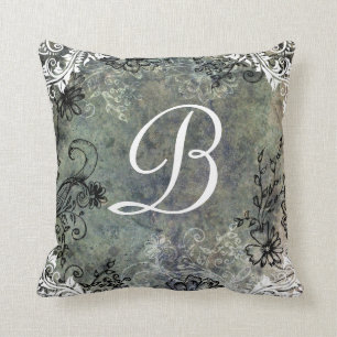 Monogram Shabby Chic Vintage Pillow