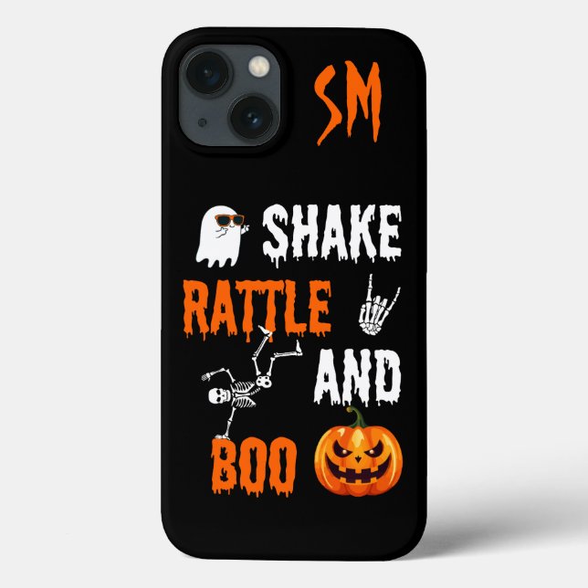 Monogram Shake,Rattle,Boo Fun Skeleton Halloween Case-Mate iPhone Case (Back)
