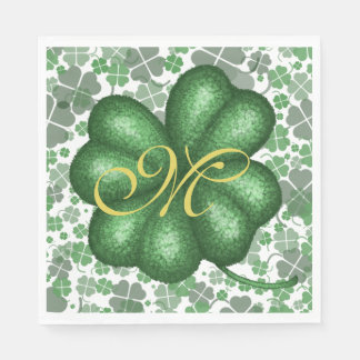 Monogram Shamrock Paper Napkin