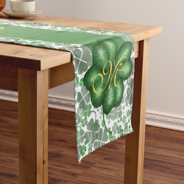 Monogram Shamrock Table Runner (In Situ)